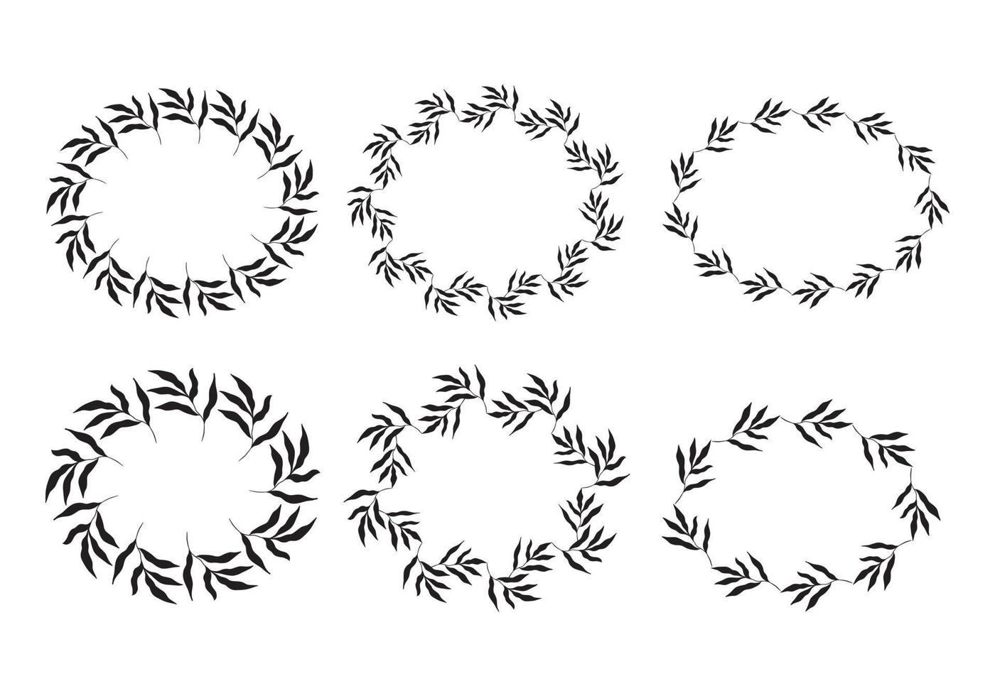 Black botanical frames vector