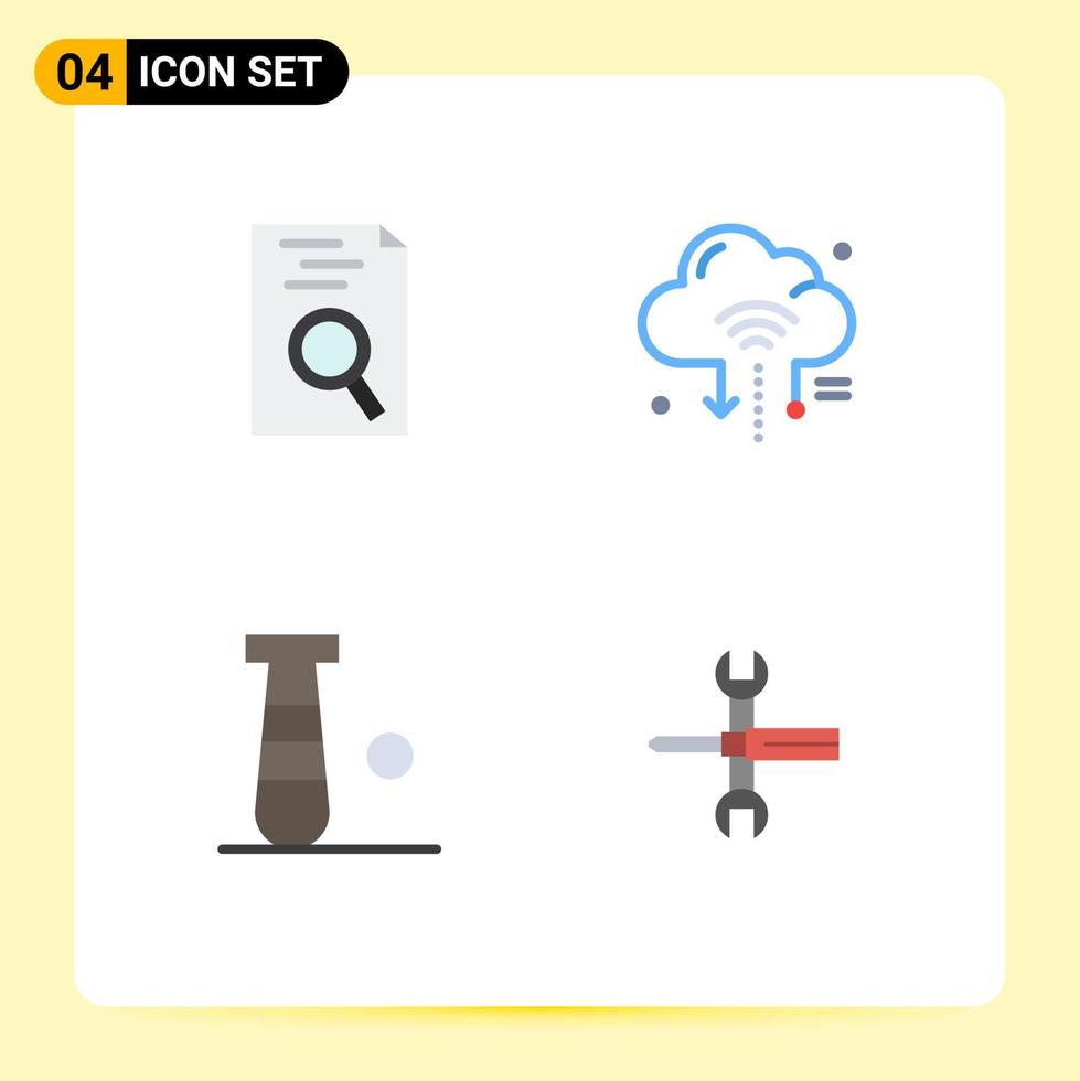 Editable Vector Line Pack of 4 Simple Flat Icons of hr bat internet cloud sport Editable Vector Design Elements