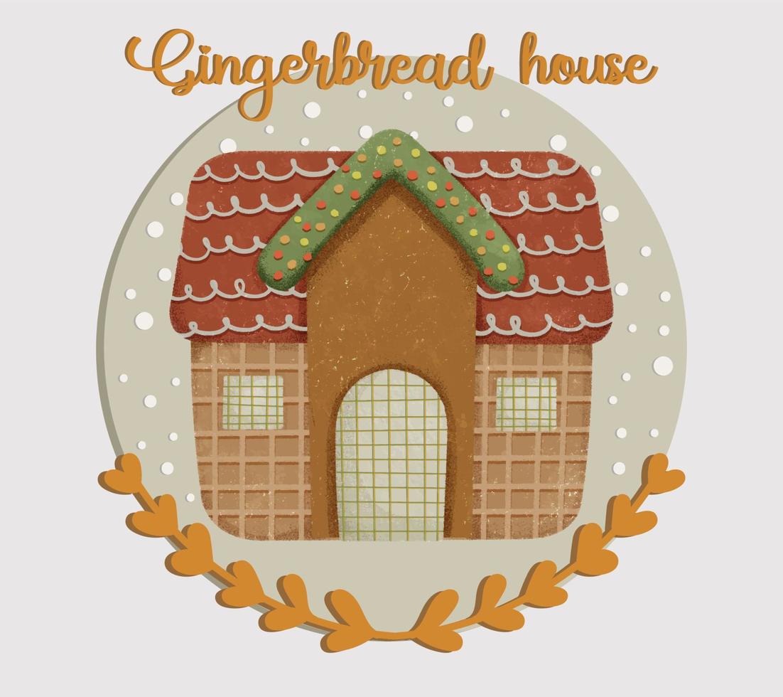 Watercolor Gingerbread House Clipart Illustration 01 vector