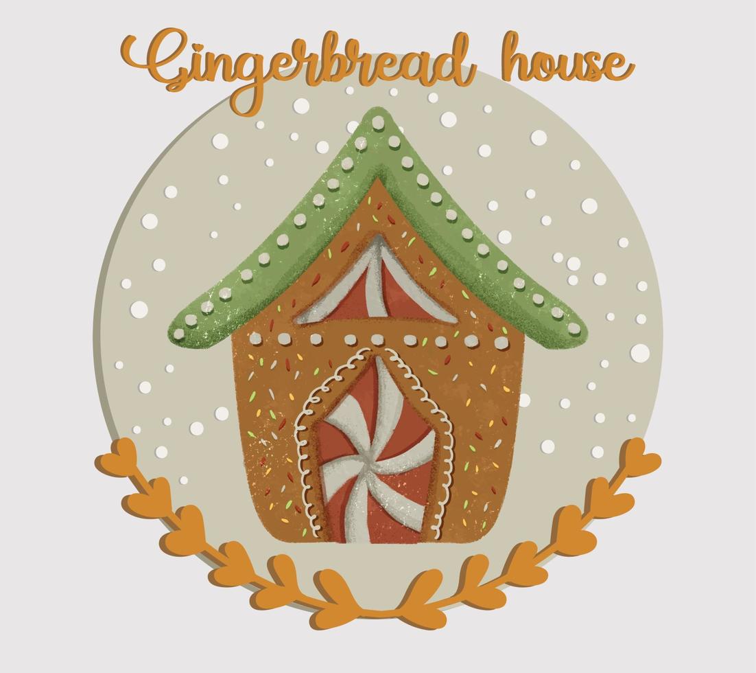 Watercolor Gingerbread House Clipart Illustration 05 vector