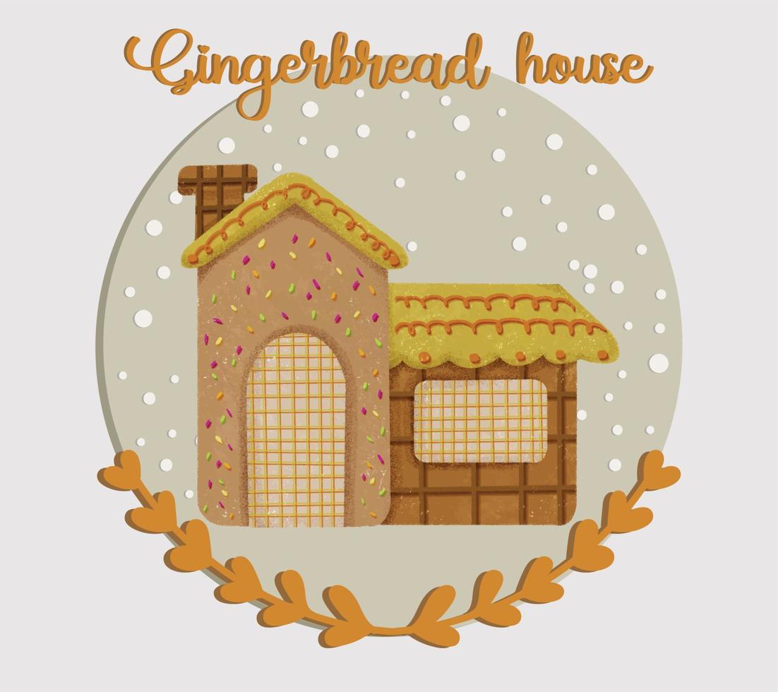 Watercolor Gingerbread House Clipart Illustration 04 vector