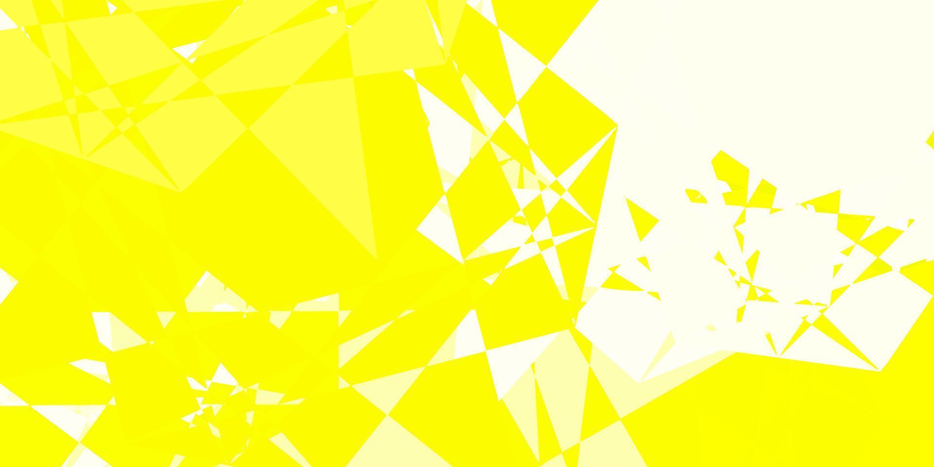 plantilla de vector amarillo claro con formas triangulares.