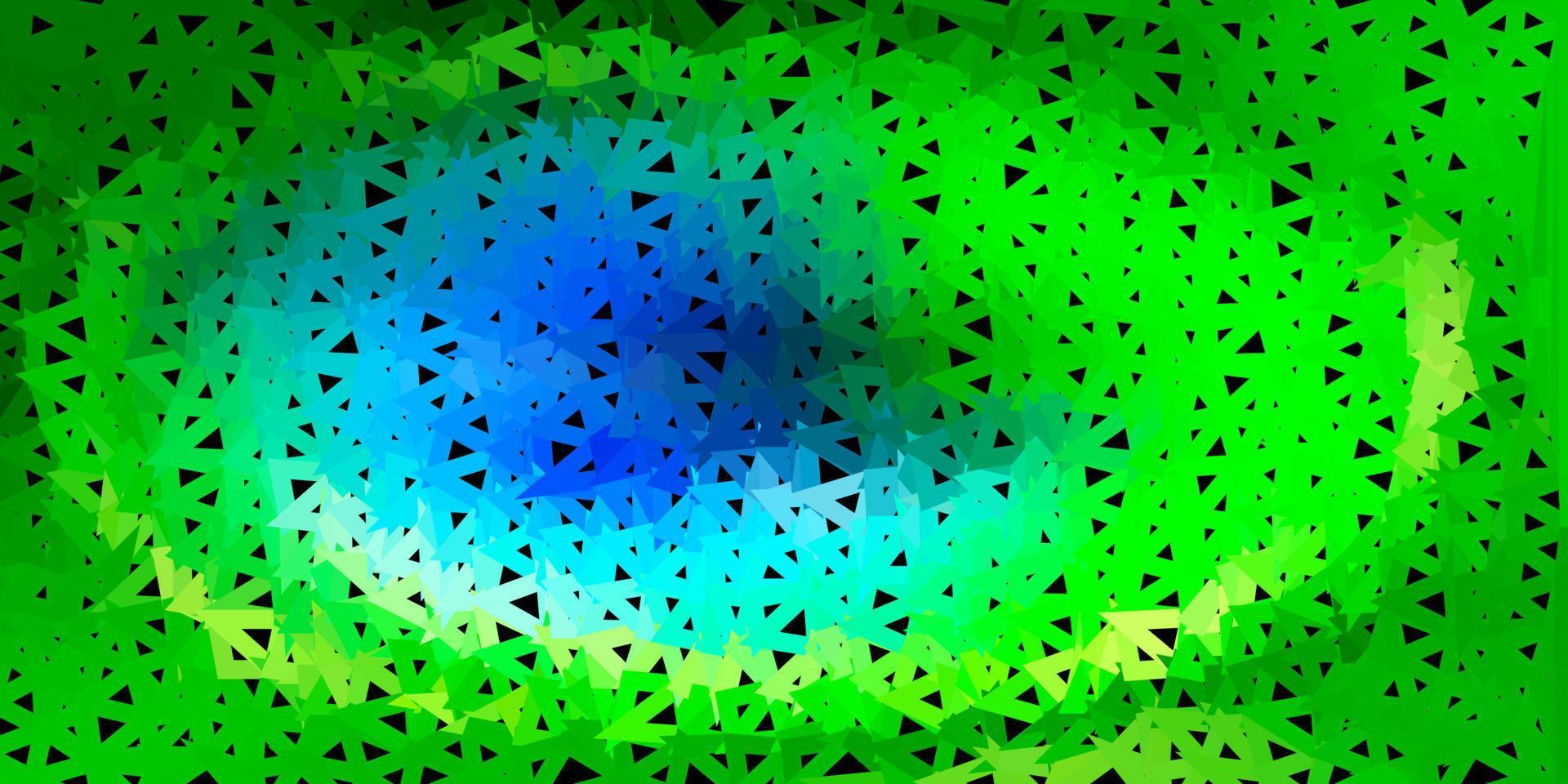 Light blue, green vector triangle mosaic pattern.