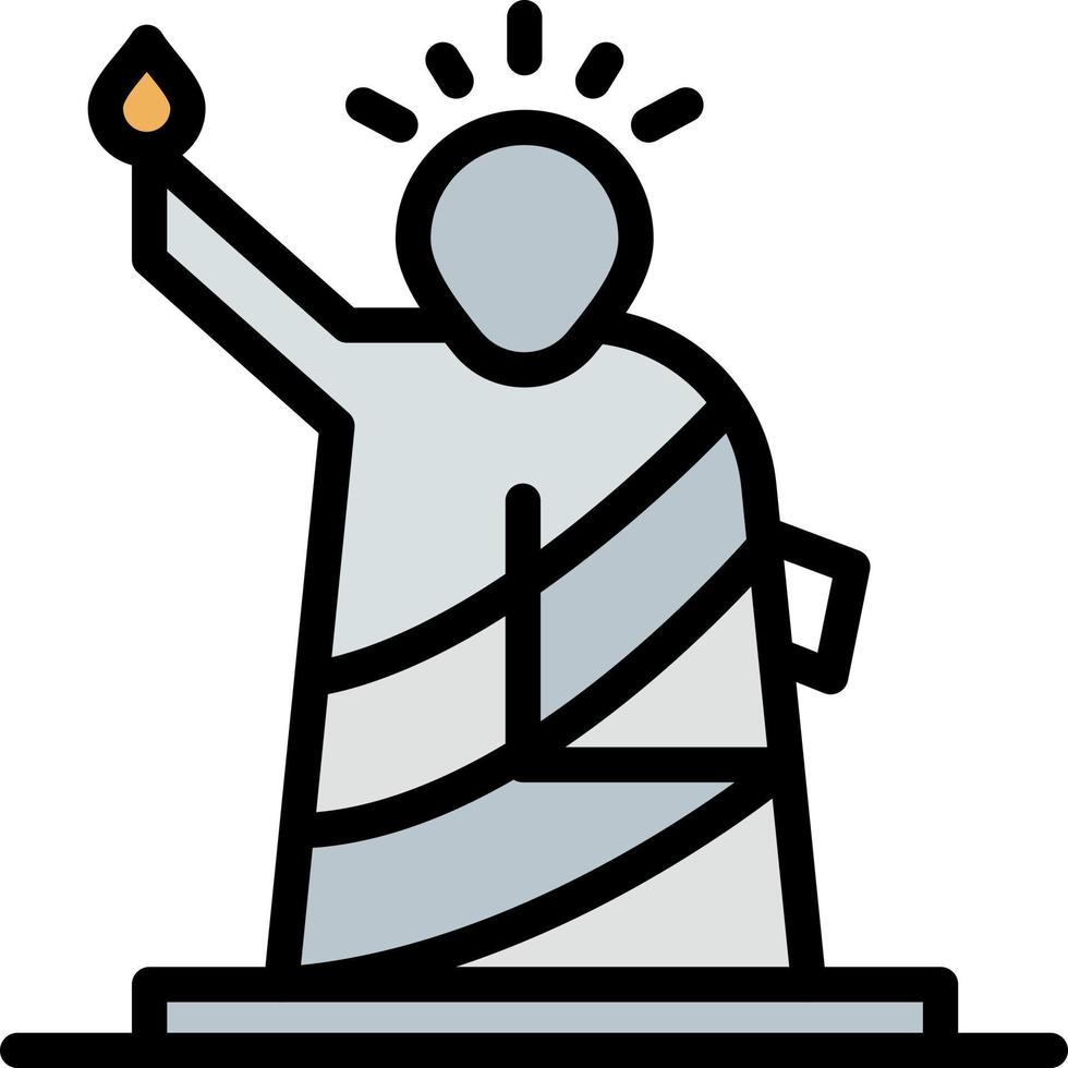 Landmarks Liberty Of Statue Usa  Flat Color Icon Vector icon banner Template