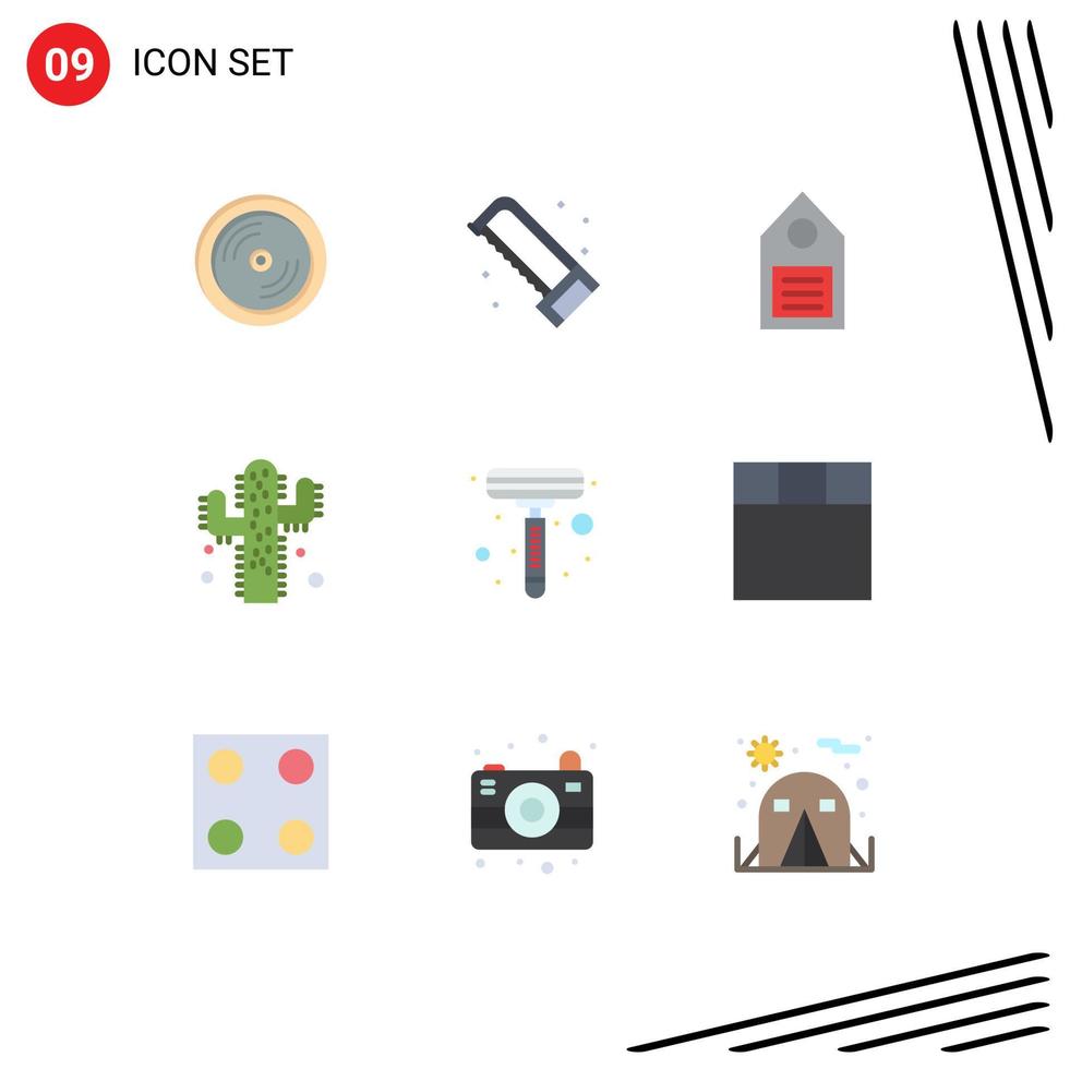 Stock Vector Icon Pack of 9 Line Signs and Symbols for shaver farming eco plant label Editable Vector Design Elements