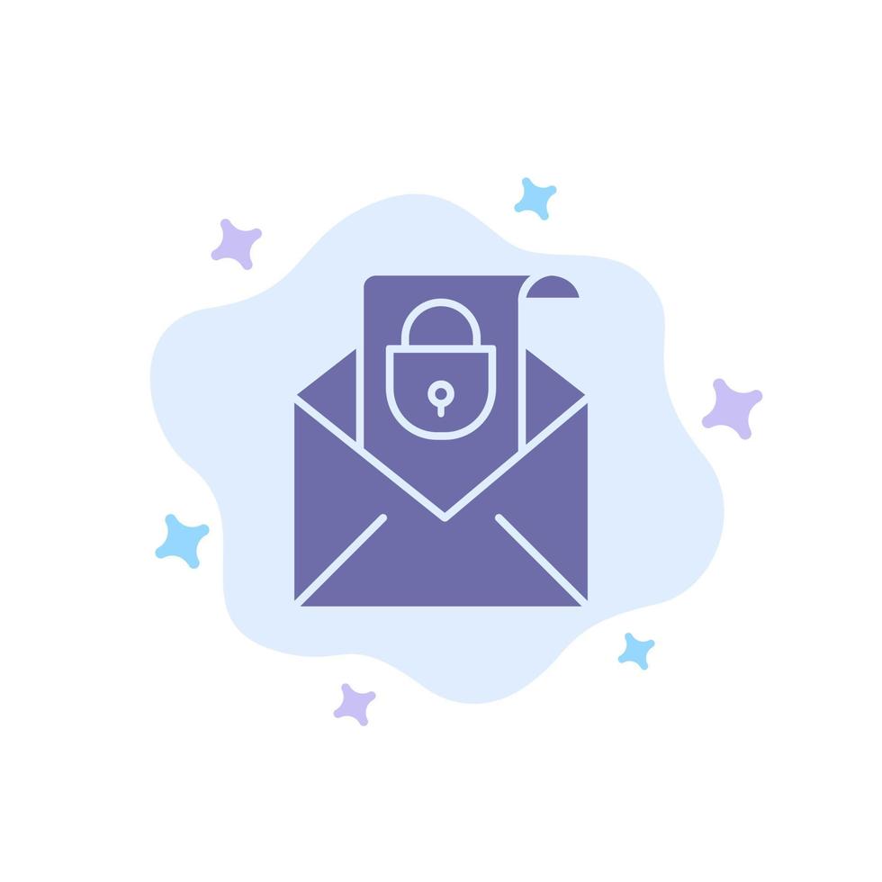 Mail Email Message Security Blue Icon on Abstract Cloud Background vector