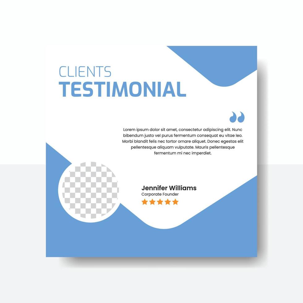 Testimonial or customer feedback review social media post vector