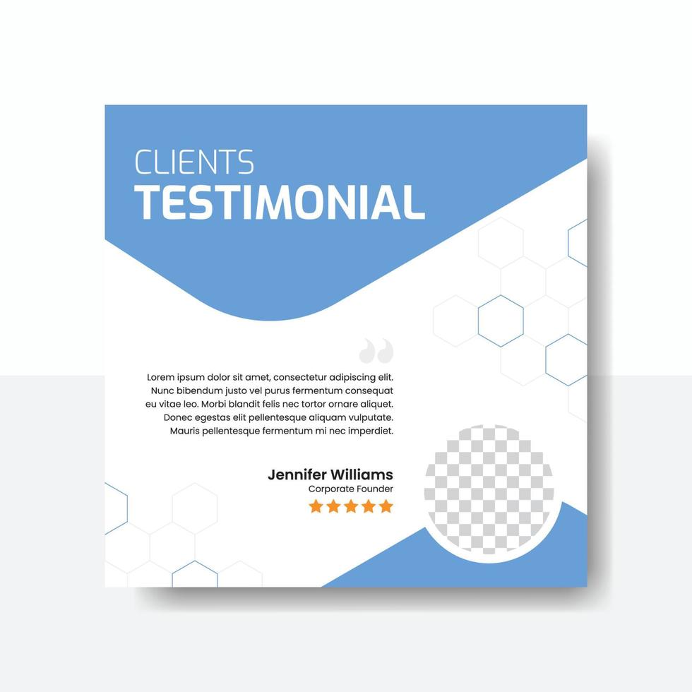 Testimonial or customer feedback review social media post vector