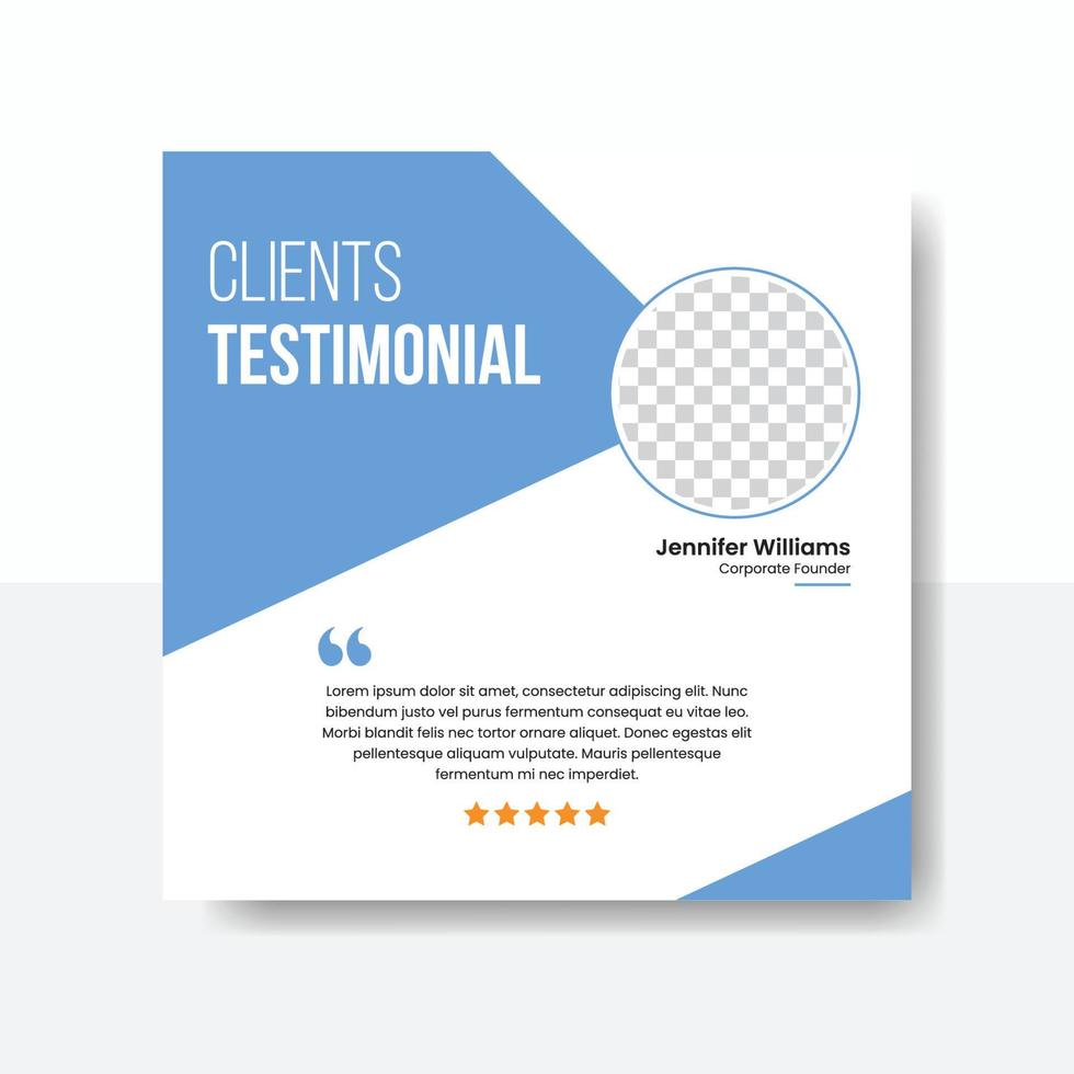 Testimonial or customer feedback review social media post vector