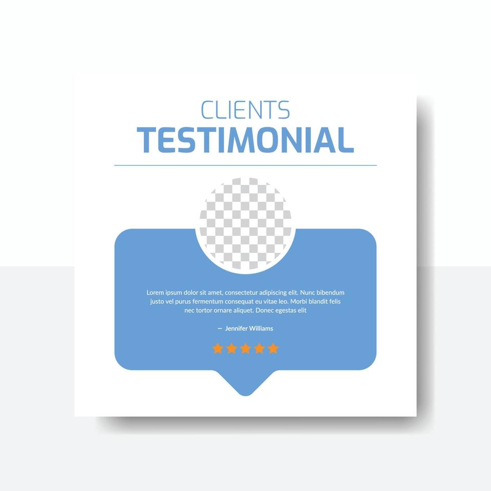 Testimonial or customer feedback review social media post vector