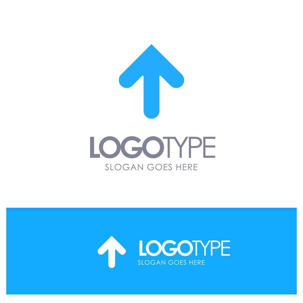 Arrow Arrow Up Upload Blue Solid Logo with place for tagline vector