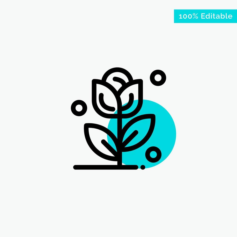 Flower Rose Love turquoise highlight circle point Vector icon