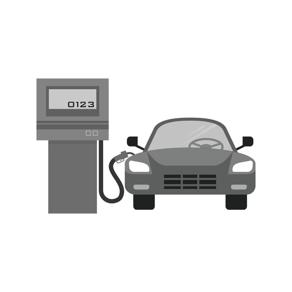 Petrol Gas Pump Flat Greyscale Icon vector