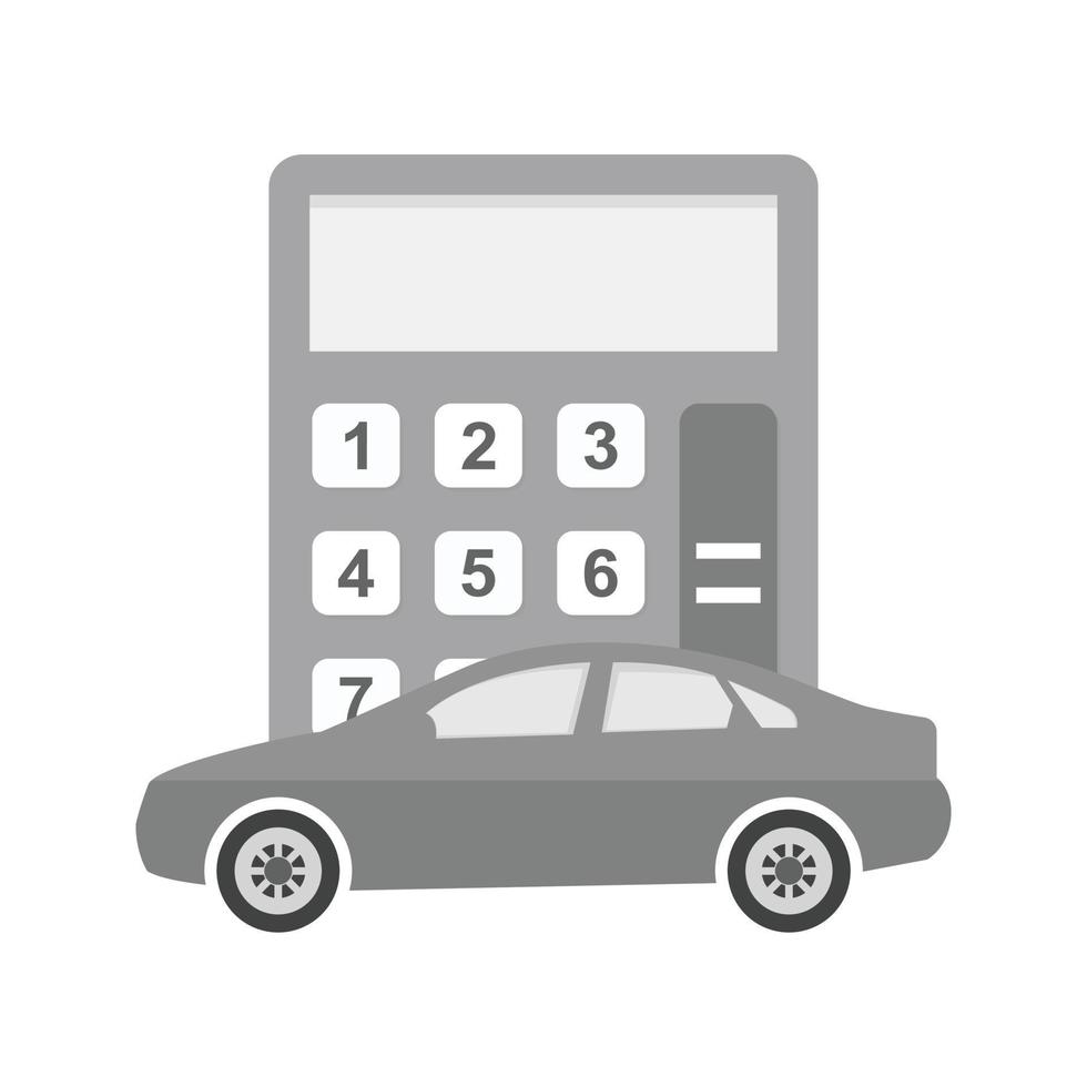 Car Calculation Flat Greyscale Icon vector