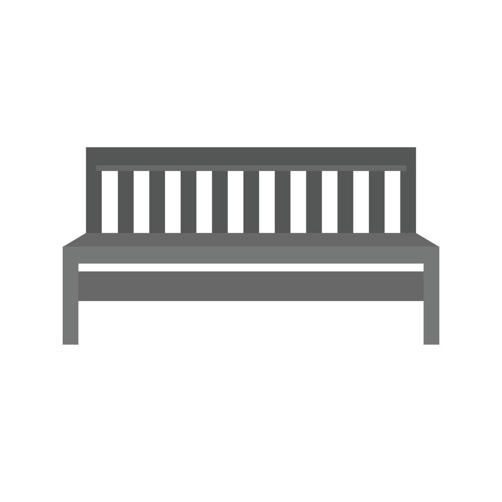 Bench Flat Greyscale Icon vector