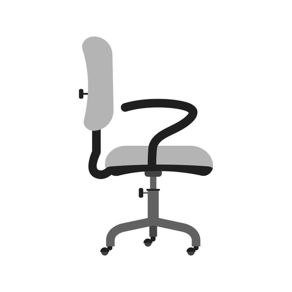 silla de oficina ii icono plano en escala de grises vector