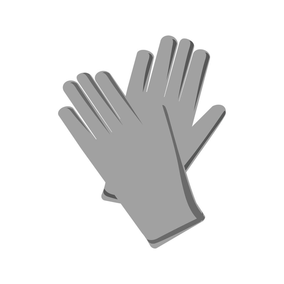 guantes de jardinería icono plano en escala de grises vector