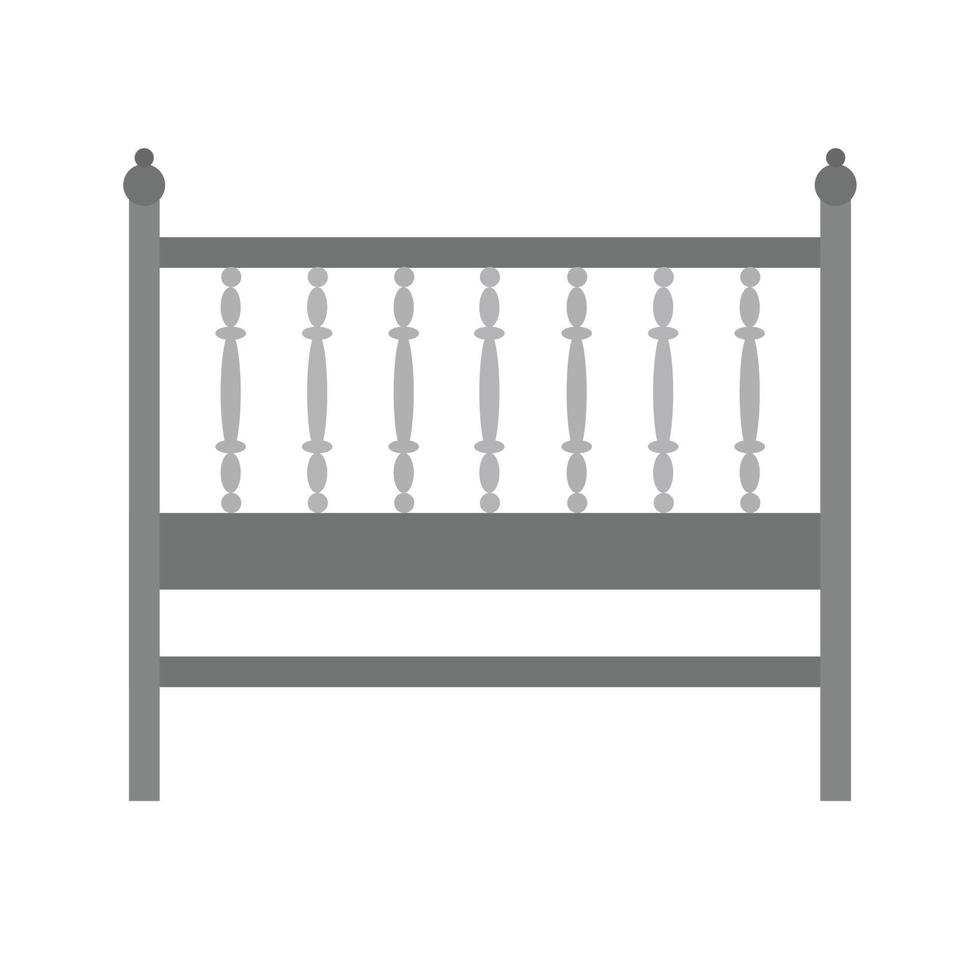 Baby Cot Flat Greyscale Icon vector