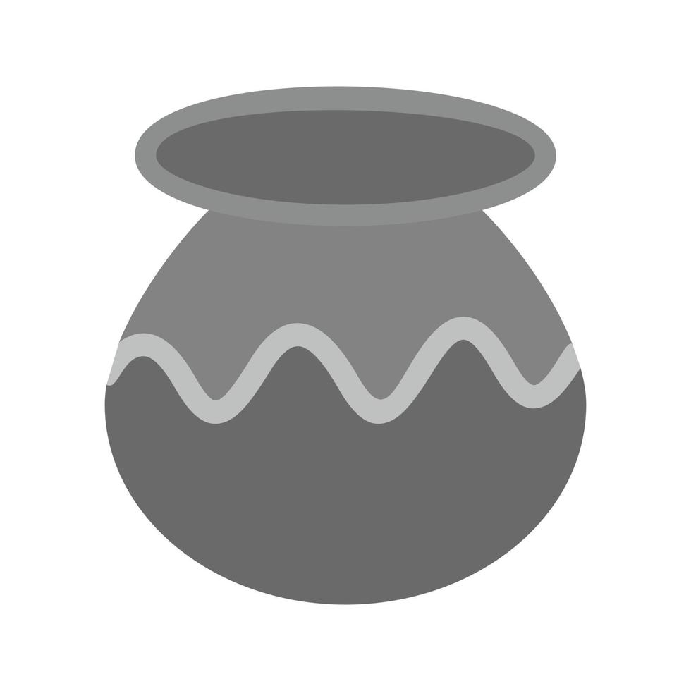 Plant Pot Flat Greyscale Icon vector