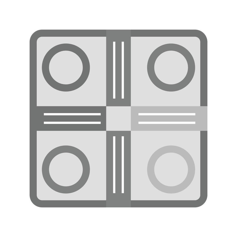 juego de mesa icono plano en escala de grises vector