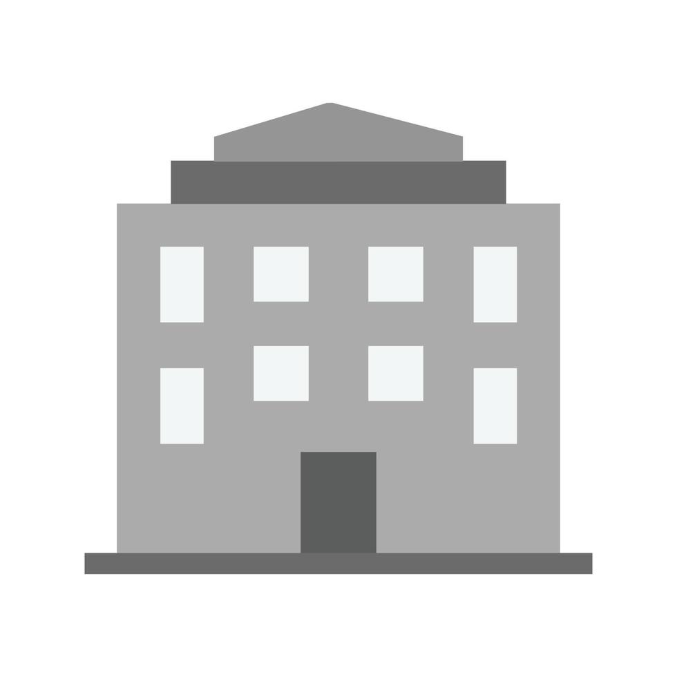 University Flat Greyscale Icon vector