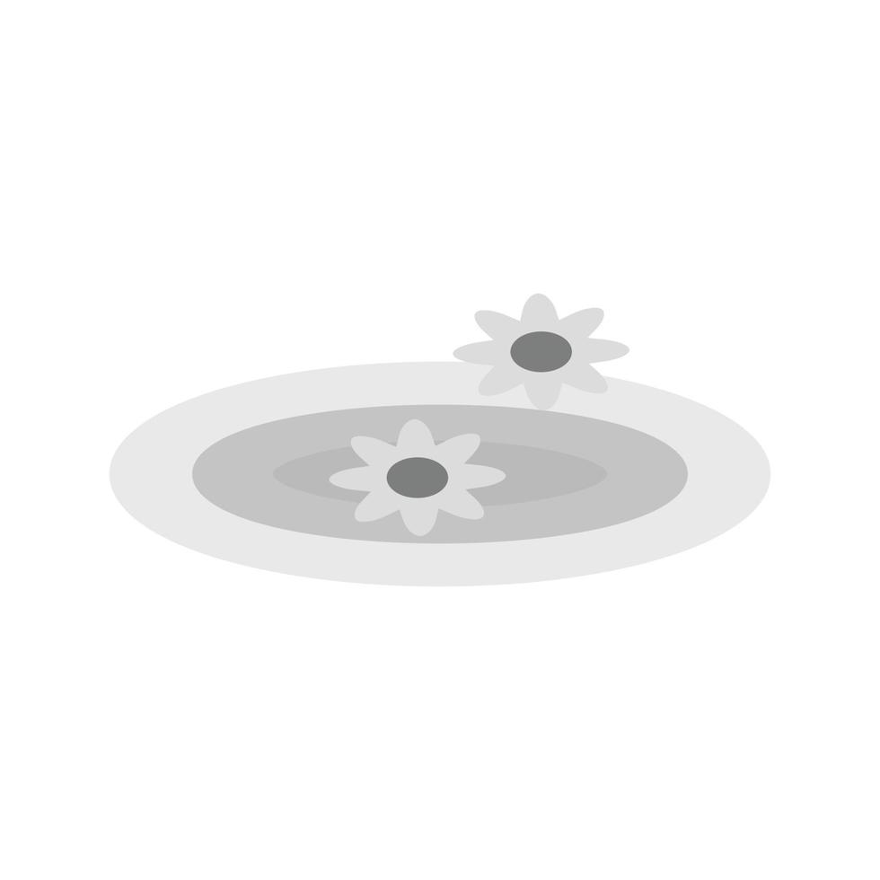 Floating Flowers Flat Greyscale Icon vector