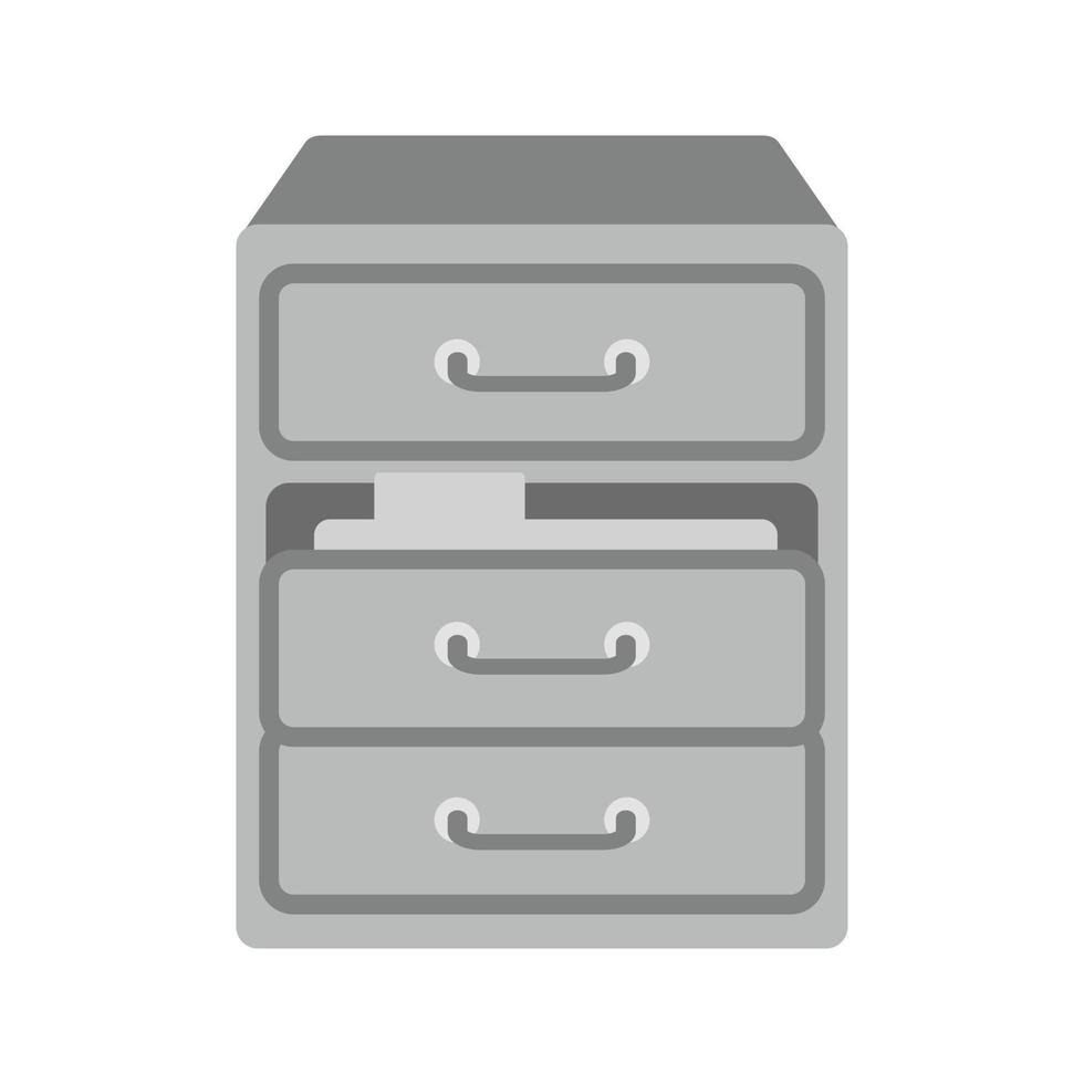 Files in Drawer Flat Greyscale Icon vector