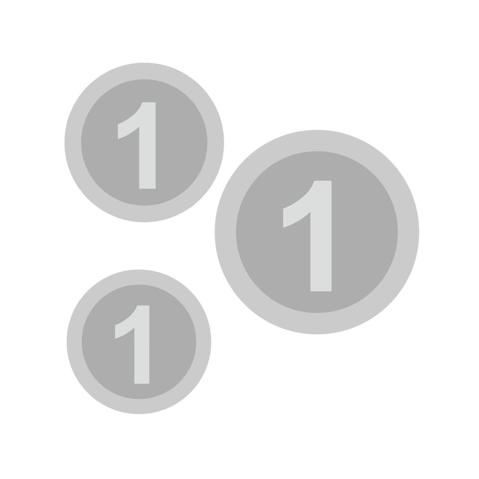 One Cent Coins Flat Greyscale Icon vector