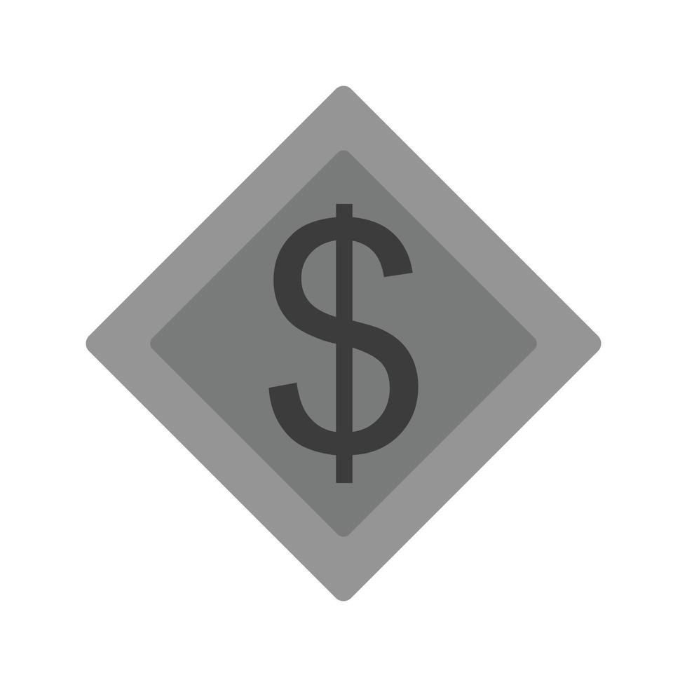 Dollar Symbol Flat Greyscale Icon vector