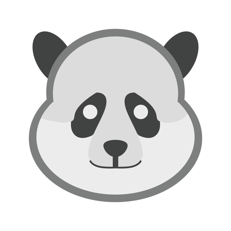 Panda Face Flat Greyscale Icon vector