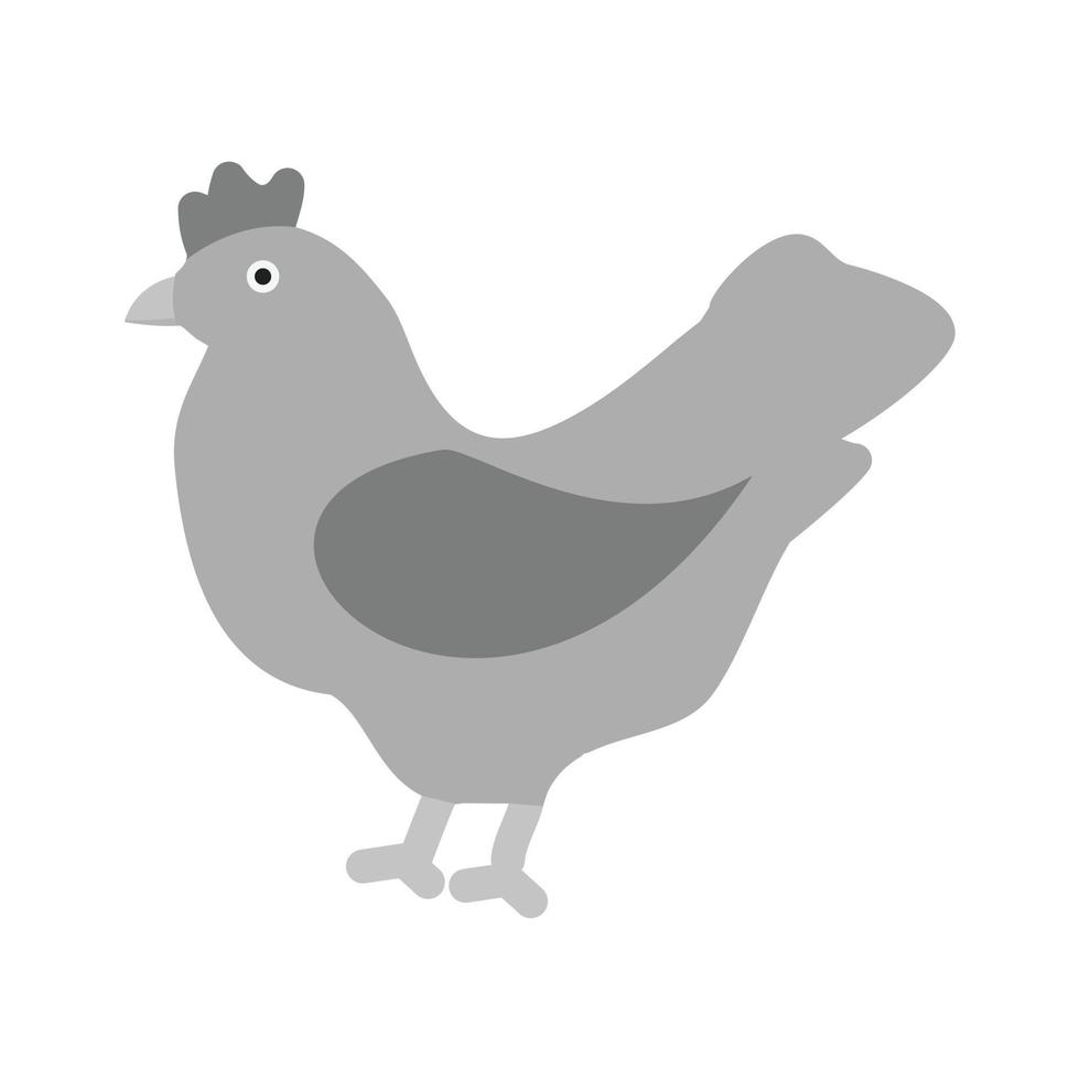 icono de gallina plana en escala de grises vector