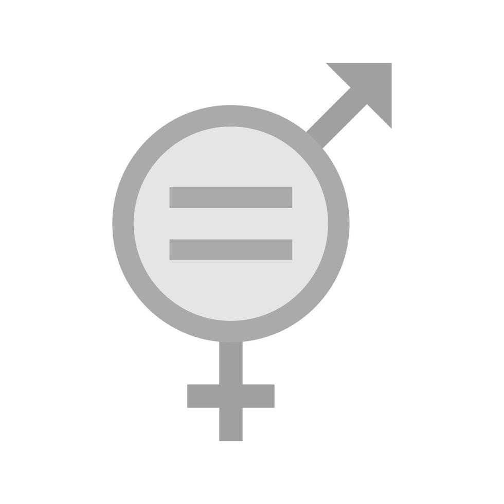 icono de escala de grises plana de igualdad de género vector