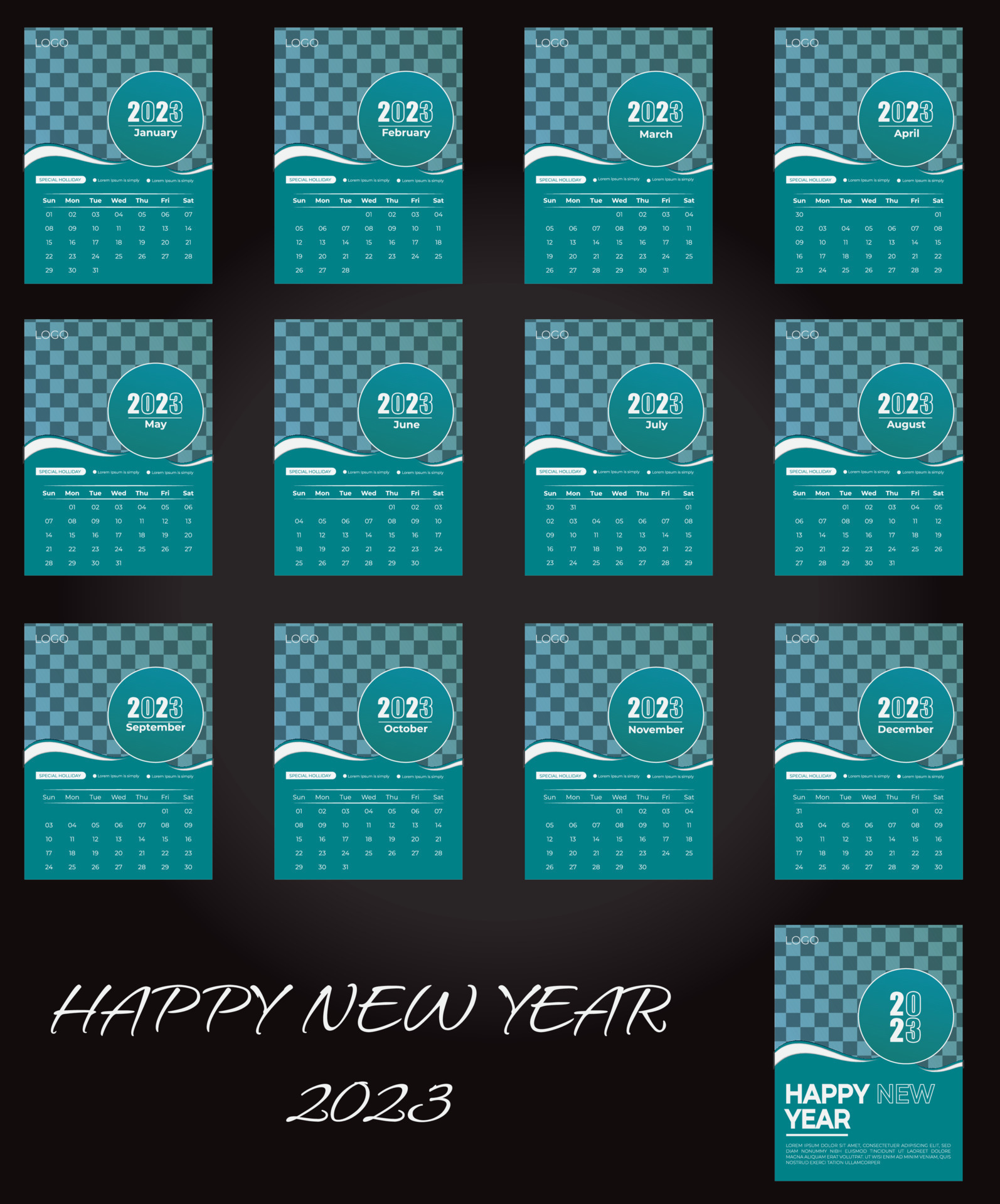 New Year Desk Calendar 2023 Template 12 Months Included Happy New Year new-year-desk-calendar-2023-template-12-months-included-happy-new-year