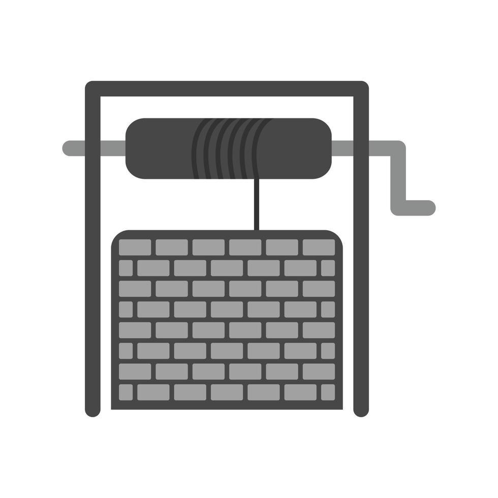 Water Well Flat Greyscale Icon vector