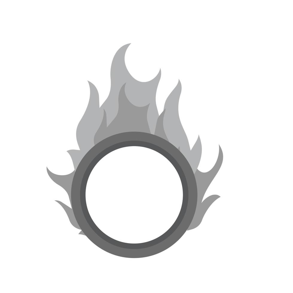Fire Hoop Flat Greyscale Icon vector