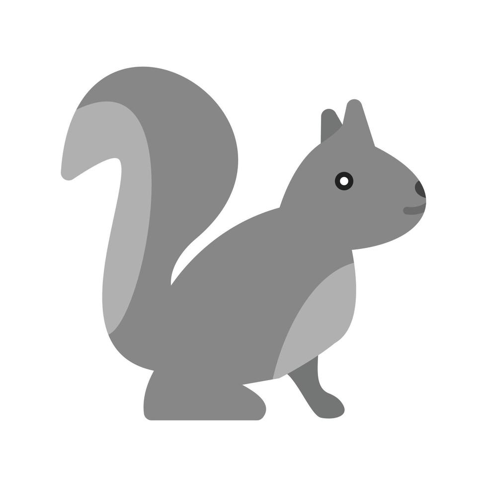Squirrel Flat Greyscale Icon vector