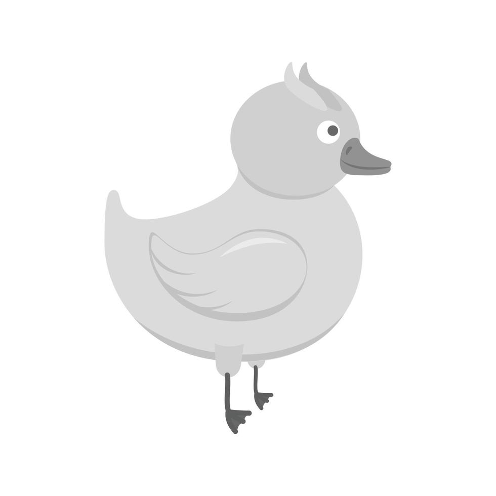 icono de pato plano en escala de grises vector