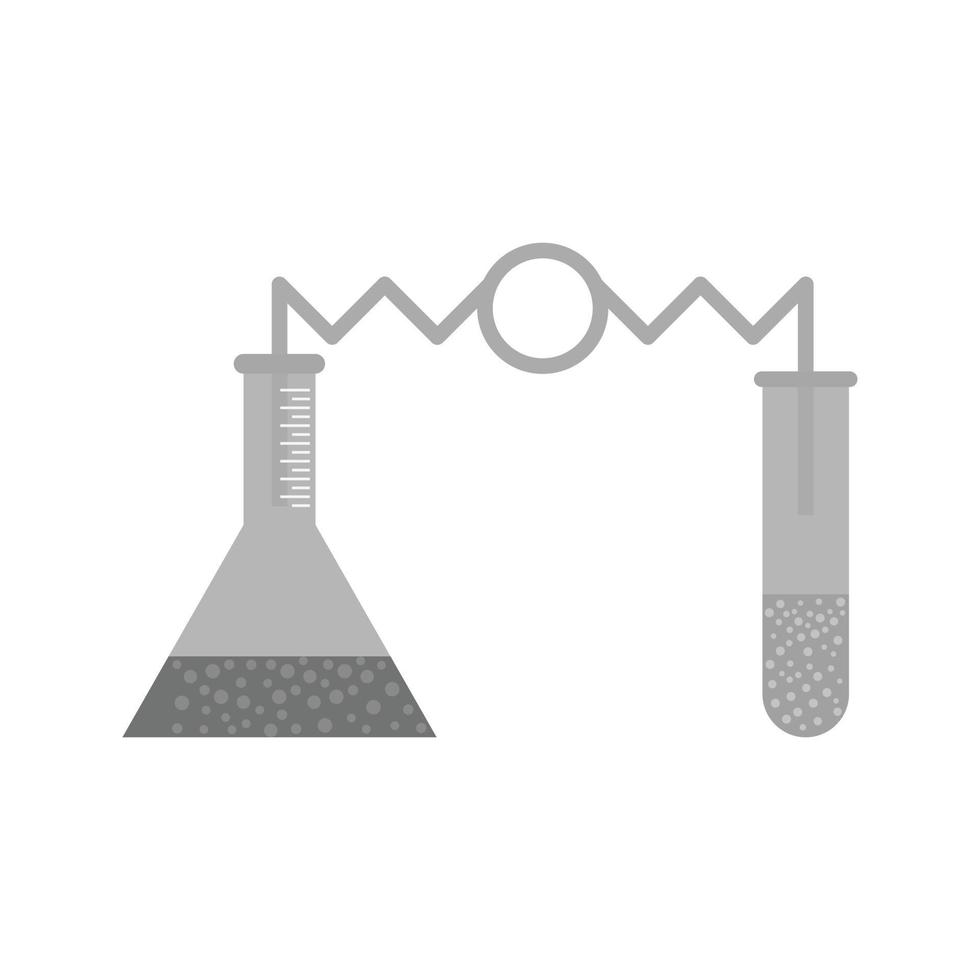 experimento ii icono plano en escala de grises vector