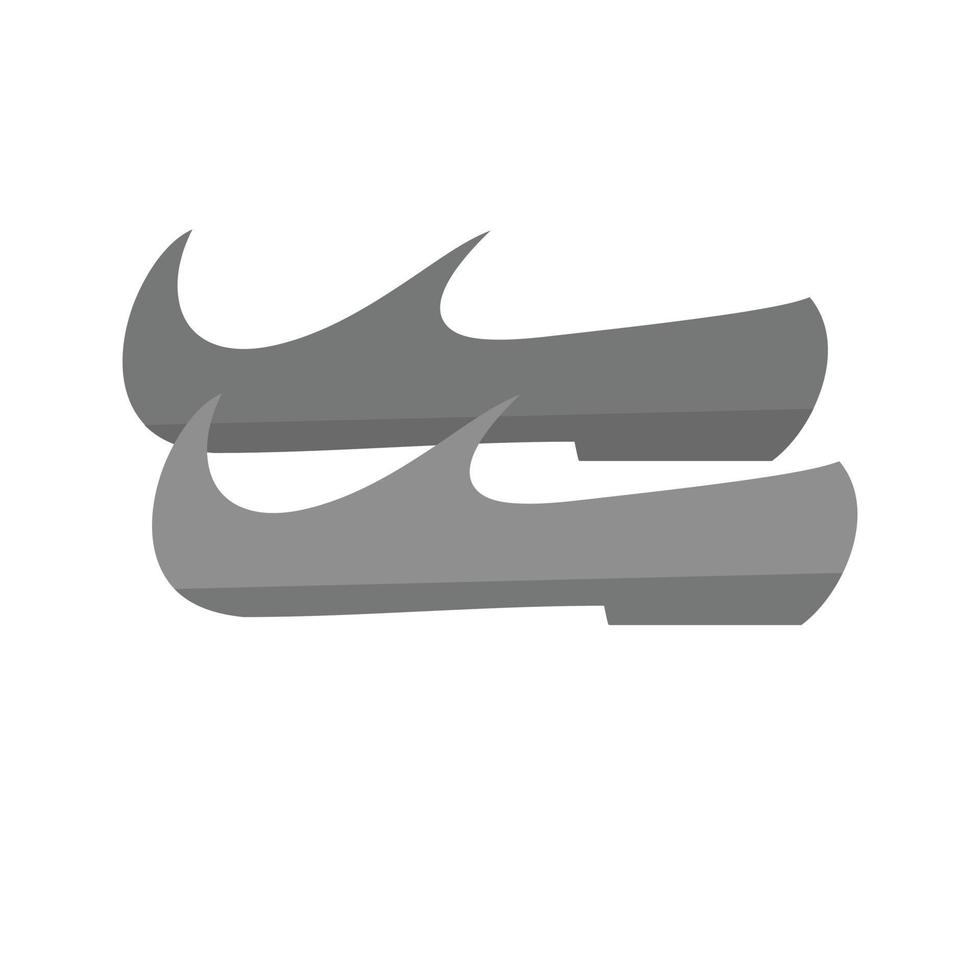 Arabic Shoes Flat Greyscale Icon vector