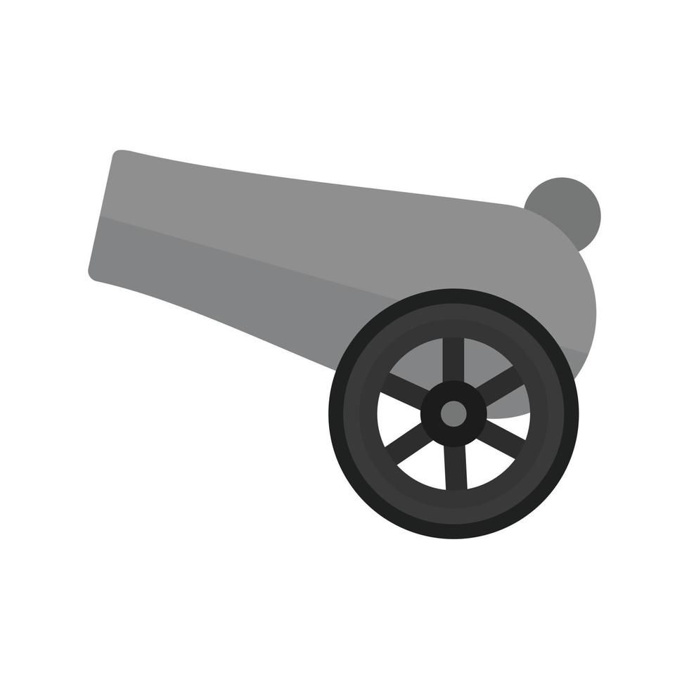 Cannon Flat Greyscale Icon vector