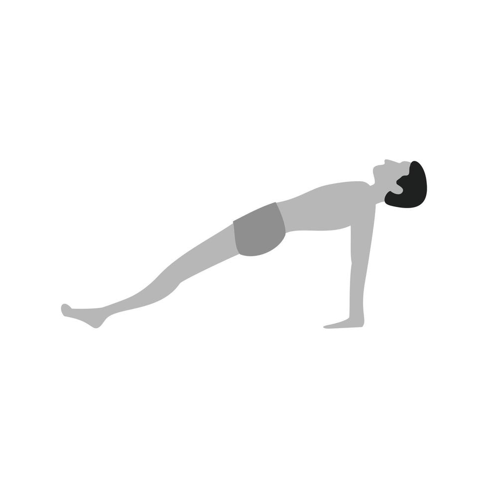 Upward Plank Pose Flat Greyscale Icon vector