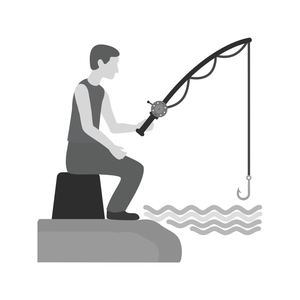Fishing Flat Greyscale Icon vector