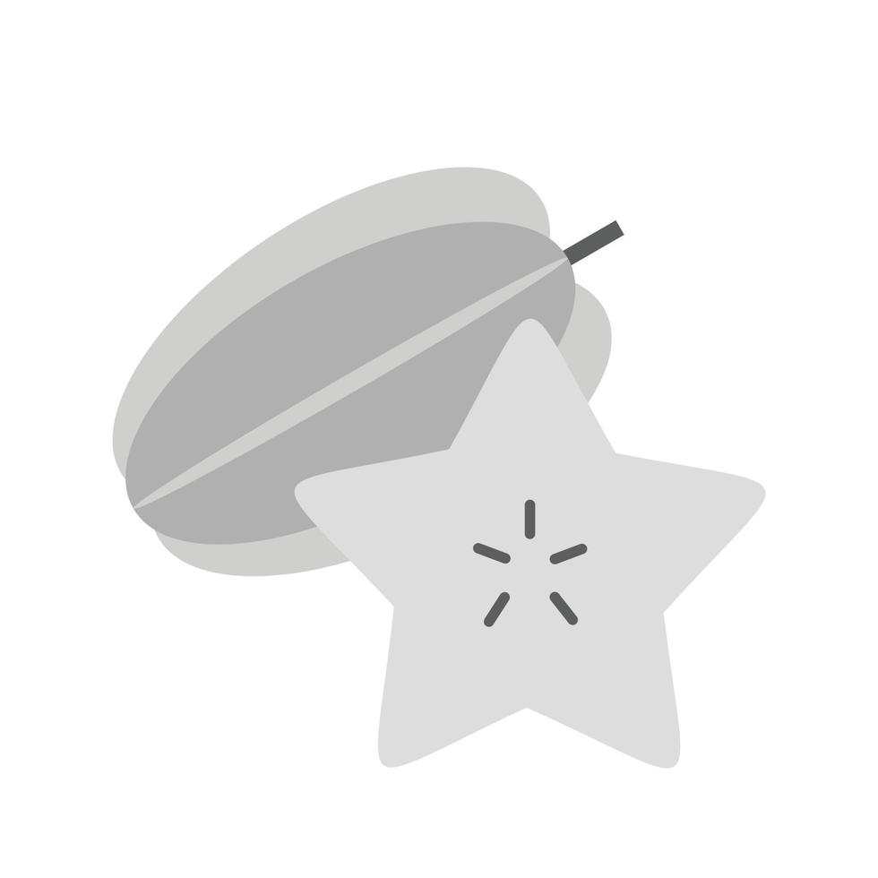 Carambola Flat Greyscale Icon vector