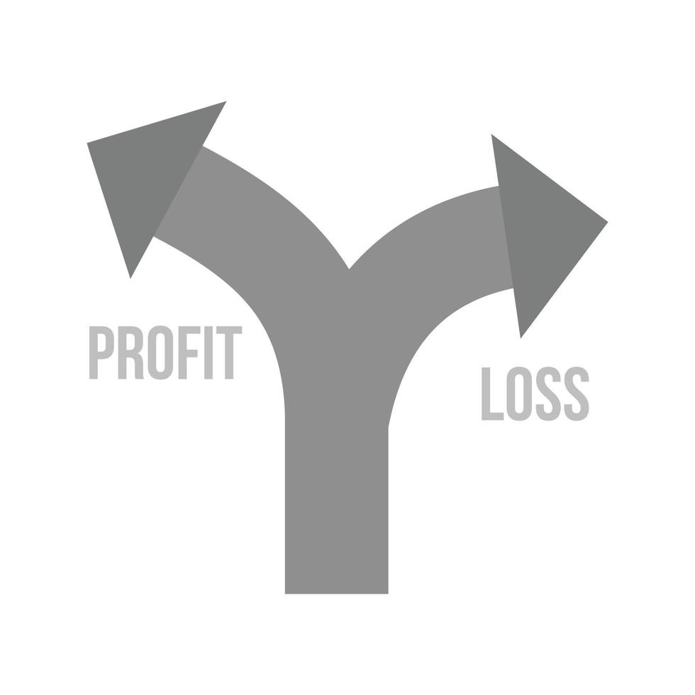 Profit Loss Flat Greyscale Icon vector