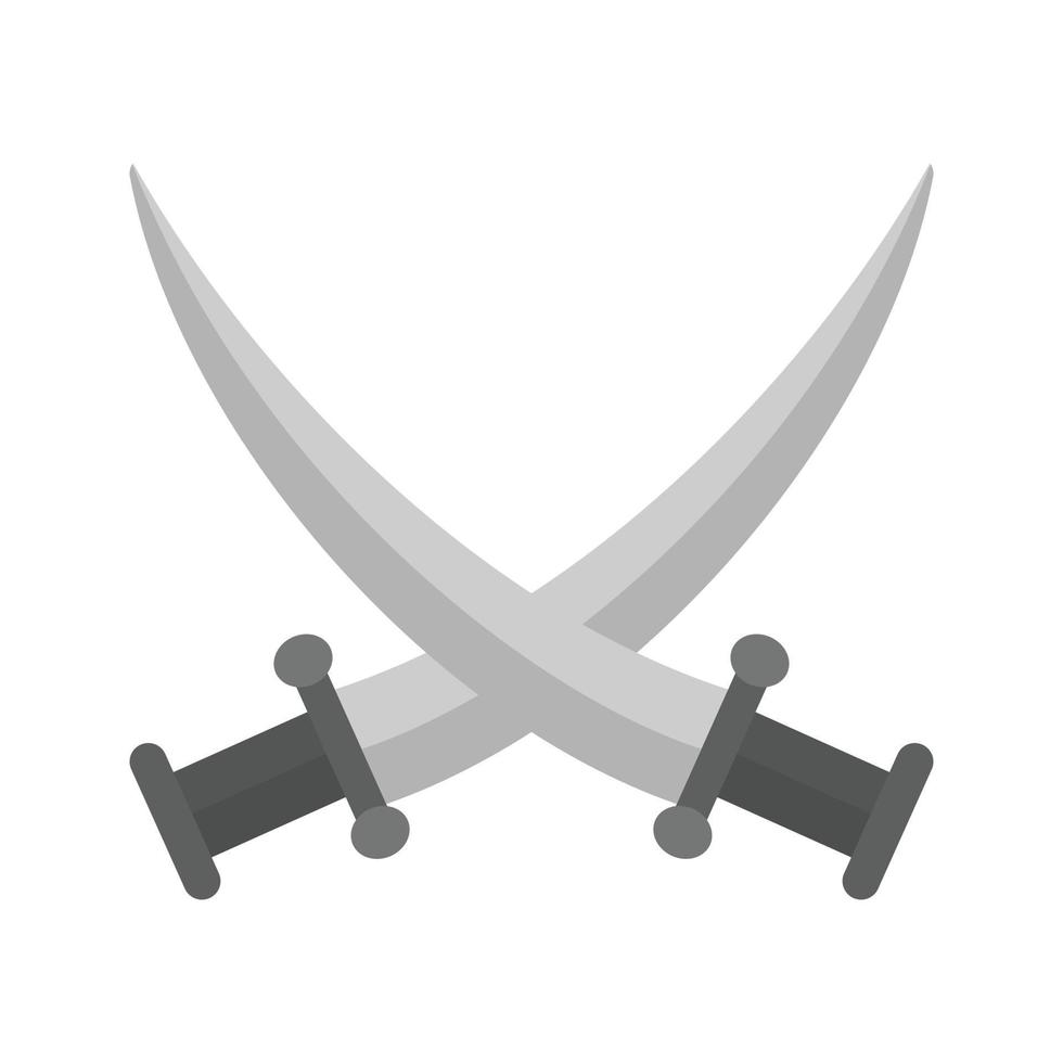 Two Swords Flat Greyscale Icon vector