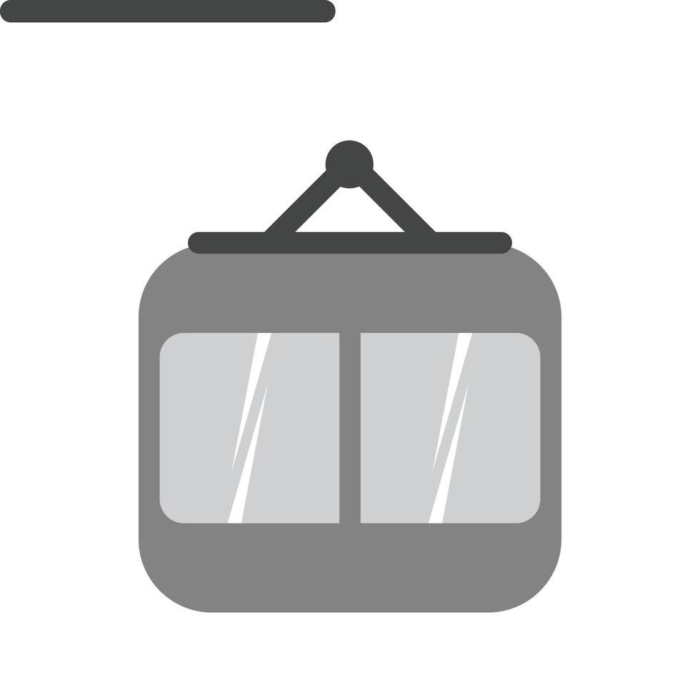 Cable Car Flat Greyscale Icon vector