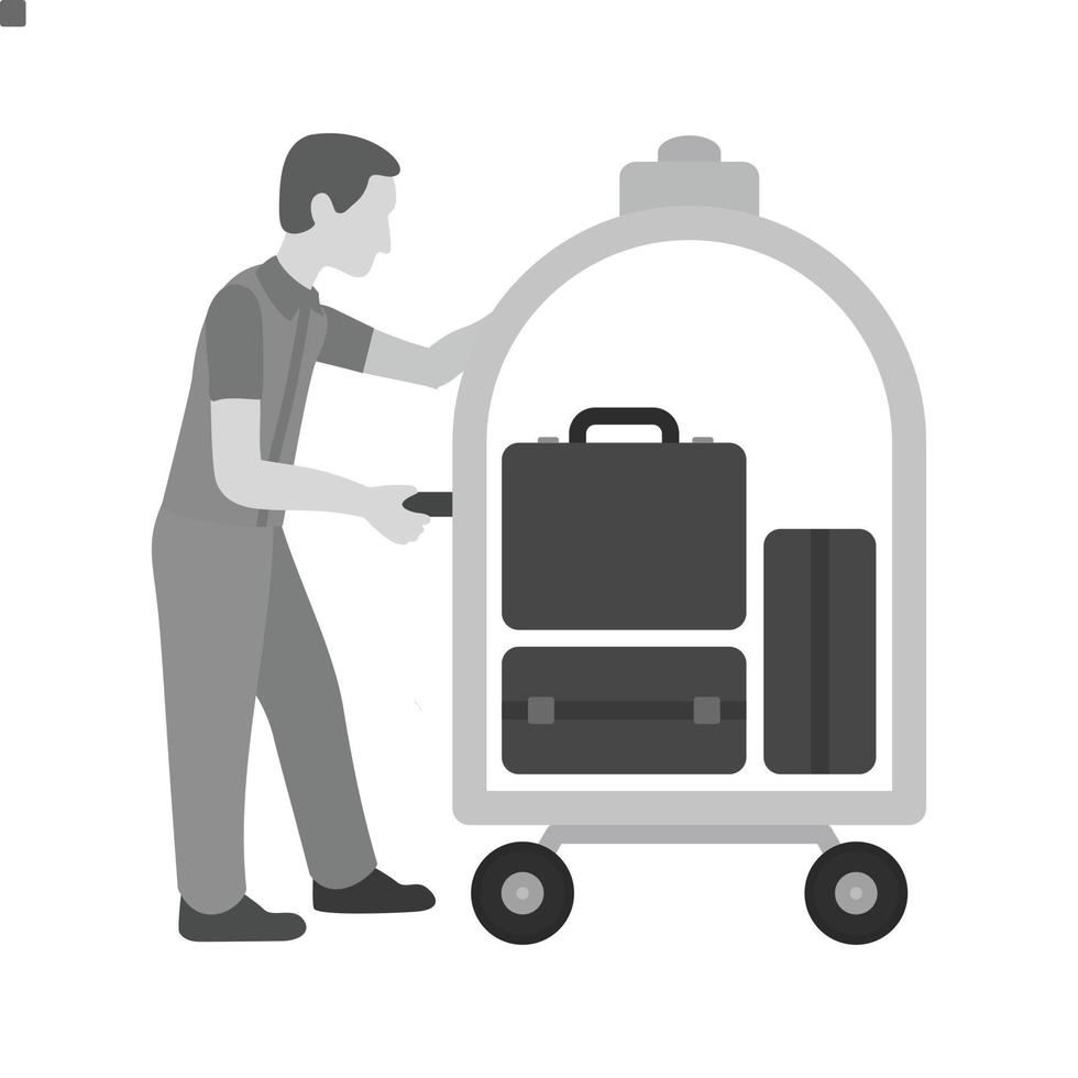 Hotel Service Flat Greyscale Icon vector