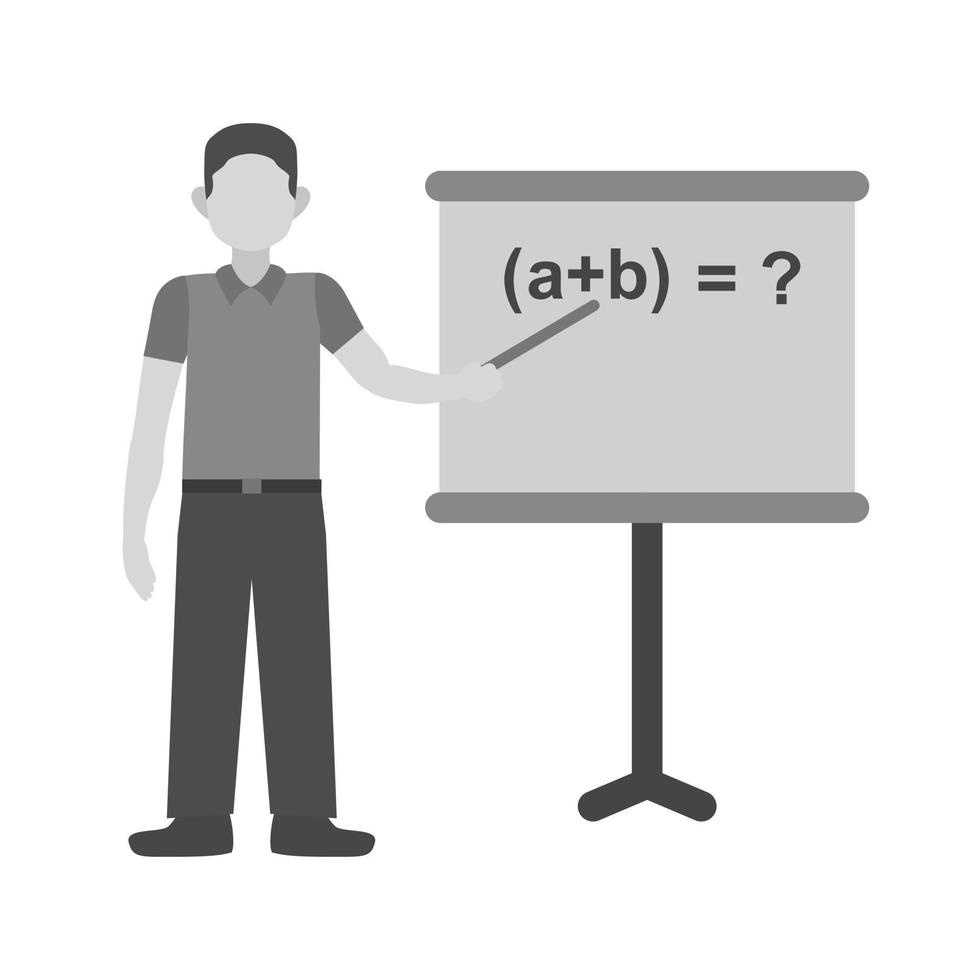 Teacher Teaching Flat Greyscale Icon vector