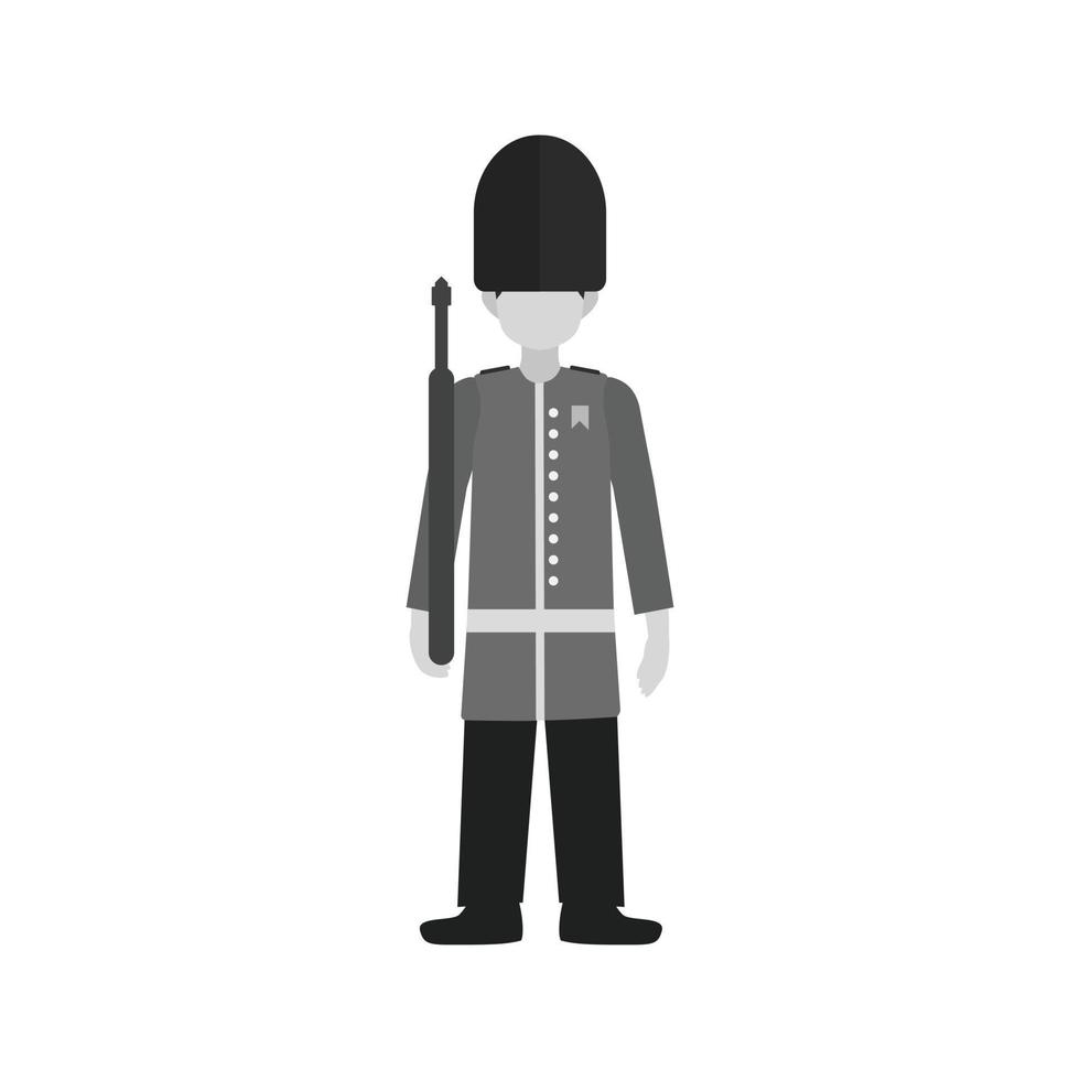 Queens Guard Flat Greyscale Icon vector