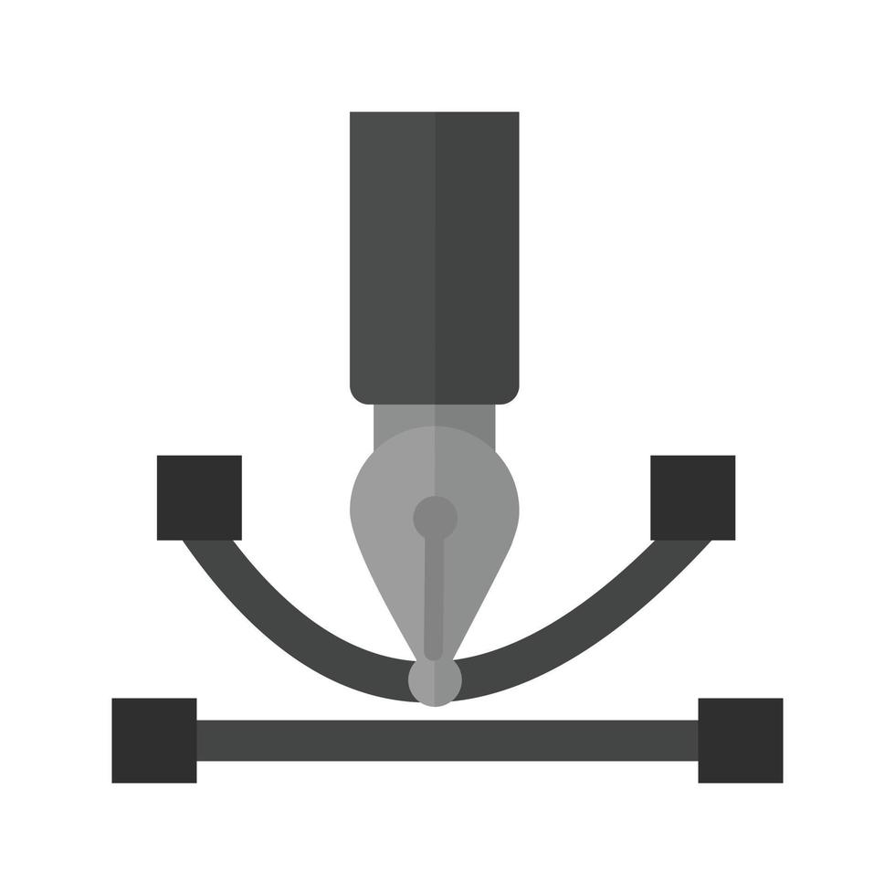 Draw Curve Flat Greyscale Icon vector